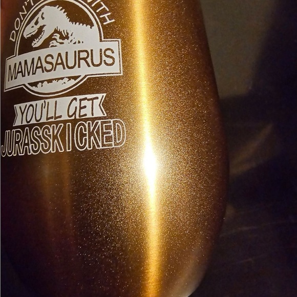 Jurassic park like theme tumbler gold sparkle - Picture 3 of 6